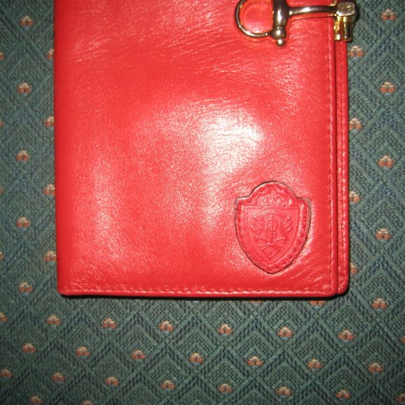 ❤️Amazing PLYMOUTH Red Leather Gold Horsebit Clutch ID Bill Fold Wallet - Picture 4 of 12